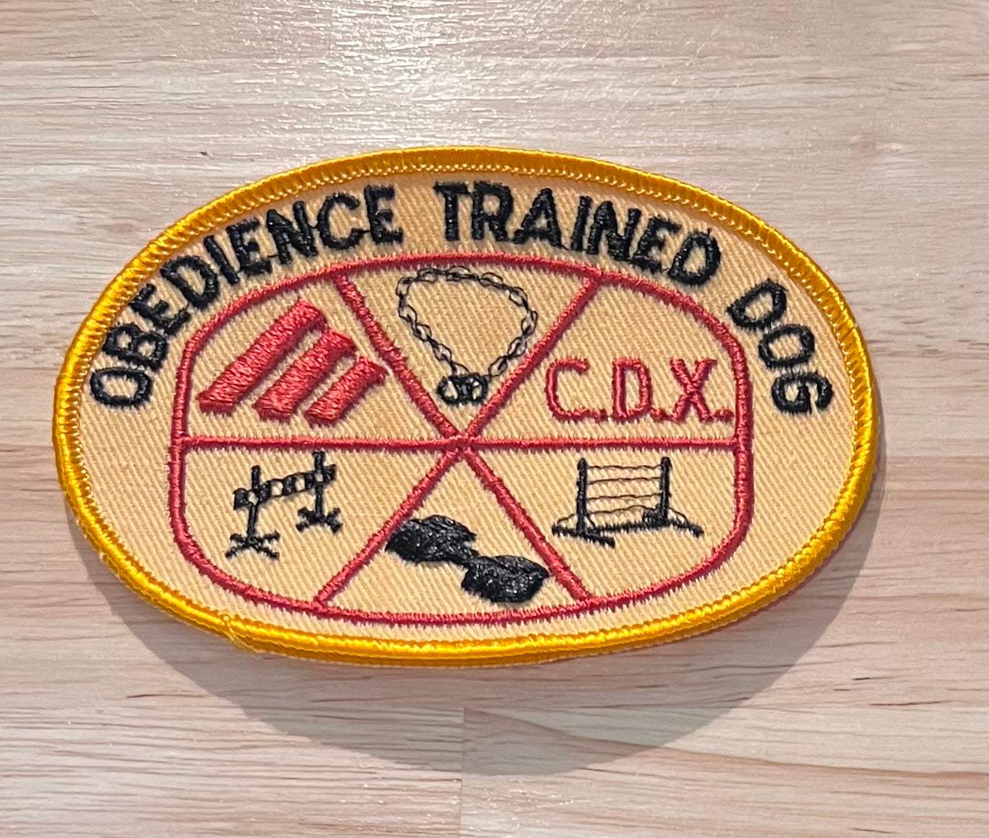 Obedience Trained Dog CDX Vintage Patch AKC Excellence Eclectic Animal NOS Relic has been safely stored away for decades and measures approximately 4 x 3 inches deta