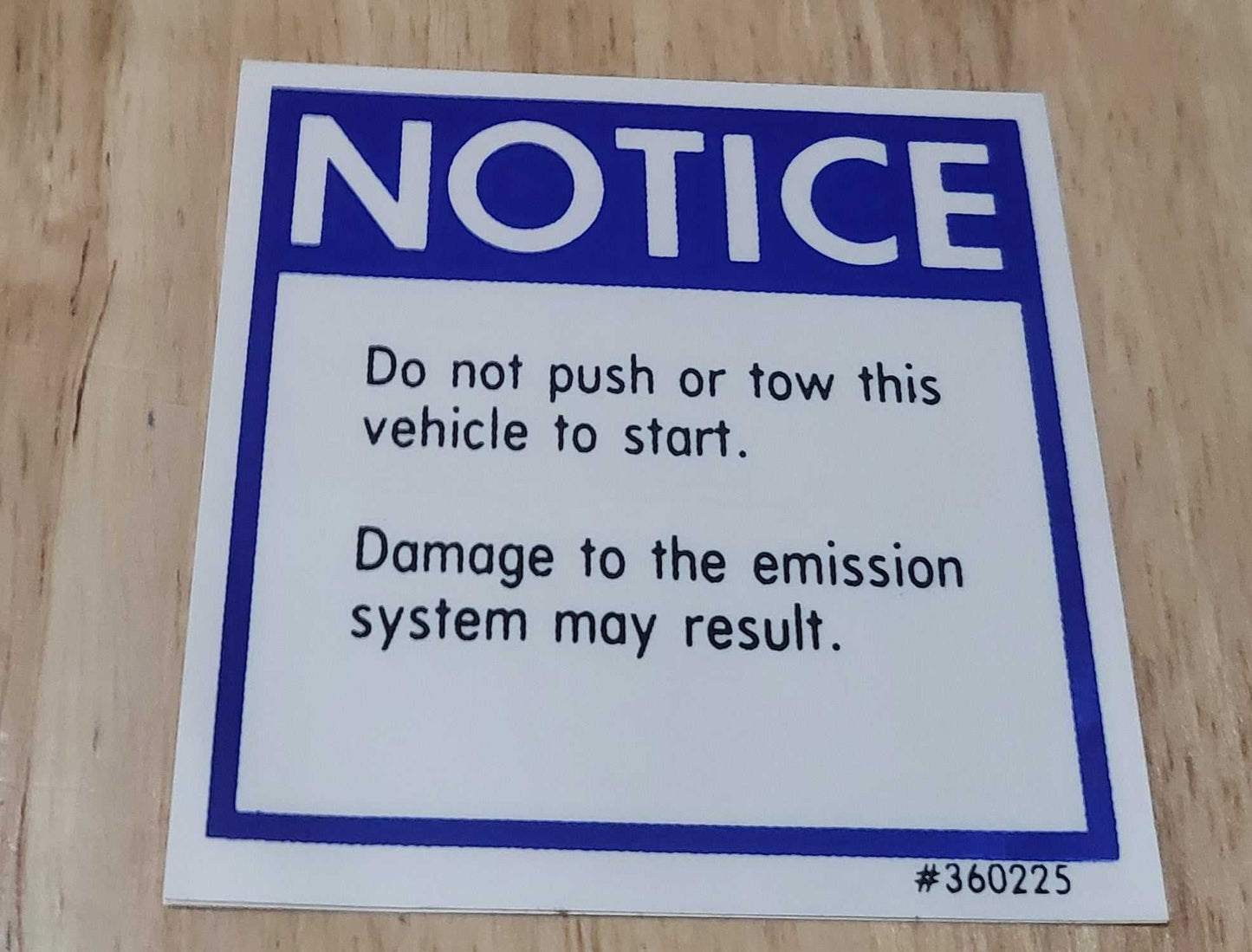 Buick GM 1975-76 Push Tow To Start Notice Decal New Old Stock EXC Relic has been safely stored away for decades and measures approximately 3 inches square