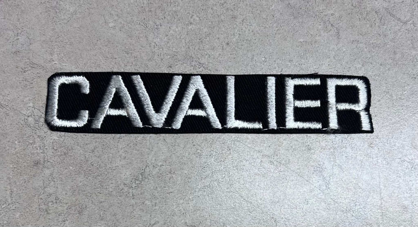 Chevy Cavalier Lettering Patch Auto New Old Stock Vintage EXC Condition Relic has been safely stored away for decades and measures approximately 2 x 5 inches