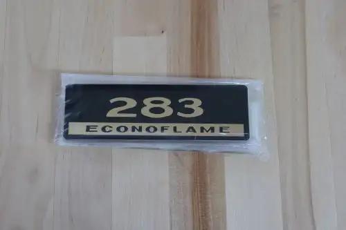 Pontiac 1963-64 283 Econoflame Valve Cover Decal EXC for Restoration Project NOS Relic has been stored safely away for decades and measures approx 1.75 in wide x 5 in length