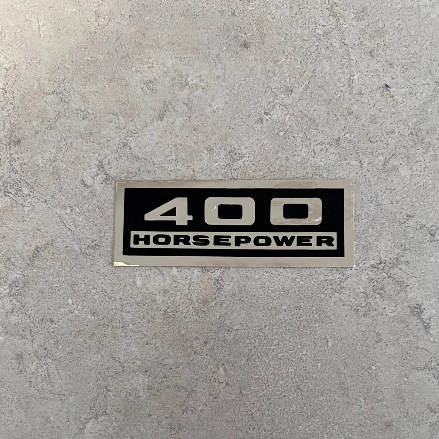 Pair 400 Horsepower Decals Valve Cover 1960s Chevrolet Chevy Various Models Relics stored safely for decades and each measures measures approx 1.25 inches x 3 inches