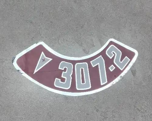 Pontiac 307 2V Air Cleaner Red Sliver Metallic Decal