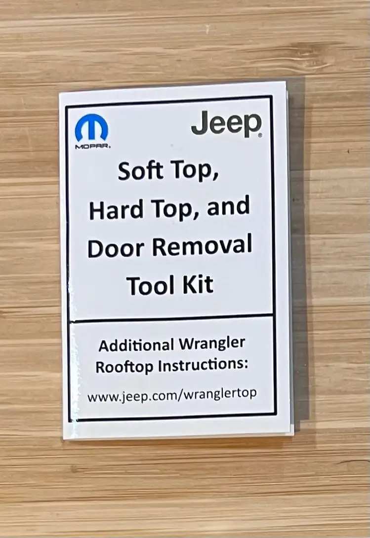 Jeep Canvas Soft and Hard Top Door Removal Tool Kit from 2015 Sahara Relic has been safely stored away for last 10 years and would make for a great replacement or gift