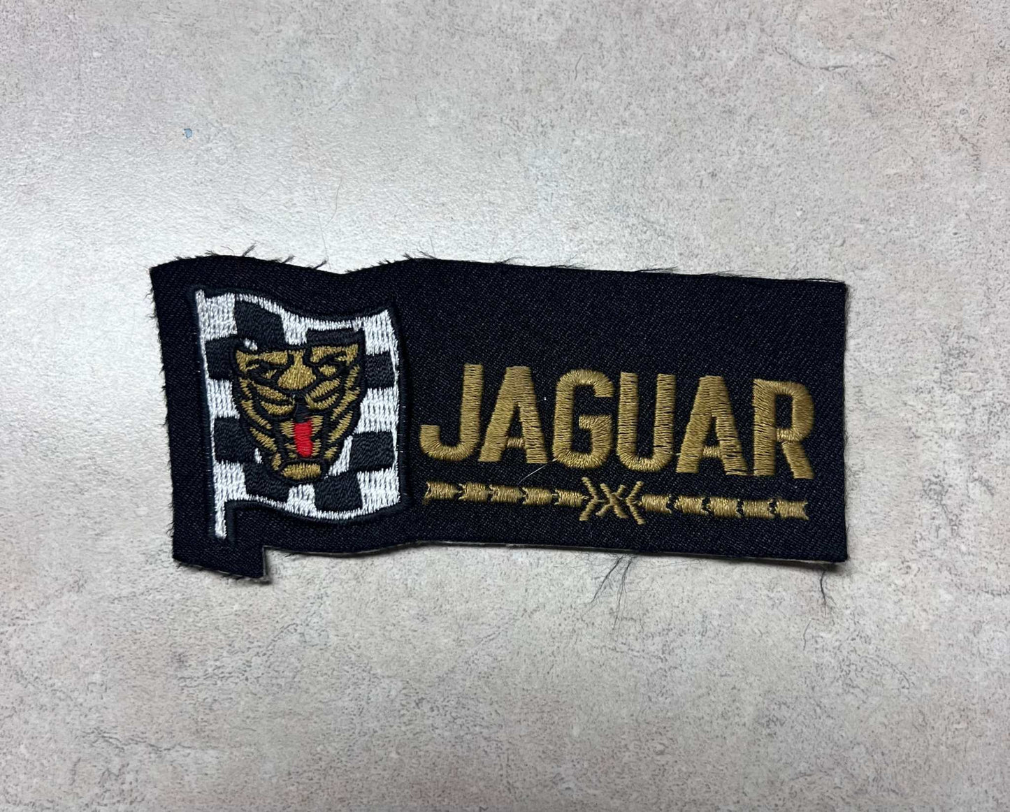 Jaguar Logo Lettering Patch Very Rare Mint New Old Stock EXC Auto Relic has been safely stored away for decades and is lasered item and measures approx 2 in x 4.5 in