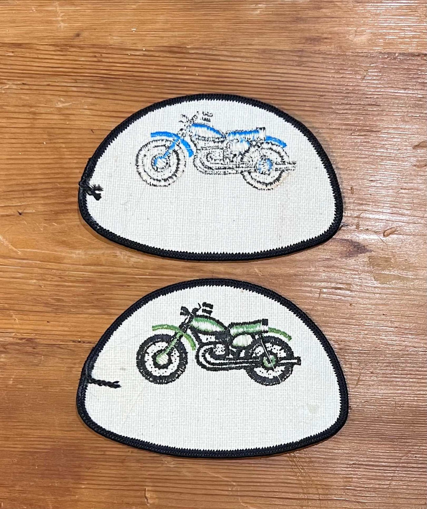 Motorcycle Pair of Vintage Patches 2 New Old Stock Excellent Condition Item Relic has been safely stored away for decades and OVAL measures approximately 3 x 3.5 in