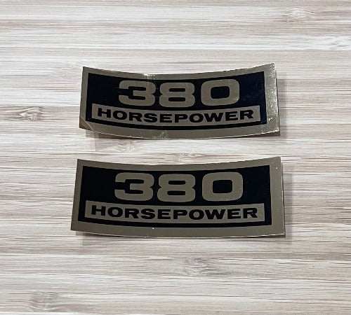 Pair 380 Horsepower Decals