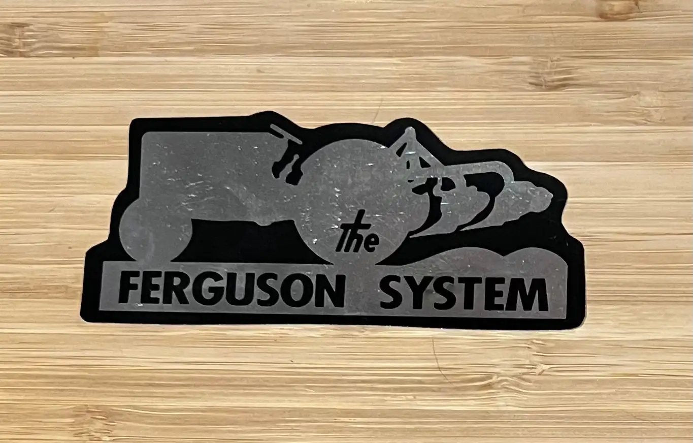 The FERGUSON System Massey MF decal is measuring approximately 2 x 4 inches. Stored away with care and ready for your collection. Great Farm memorabilia.