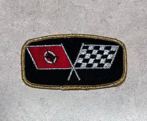 Vintage Chevrolet Corvette Glitter Racing Flags Patch