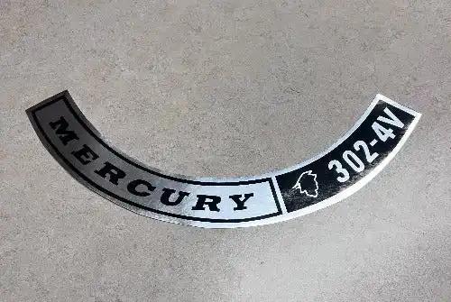 Mercury 1968 Cougar 302 4V Air Cleaner Decal Restoration EX Condition Relic has been stored safely away for decades and measures approx 1.5 in wide x 11,5 in length
