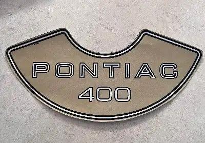 1970 Pontiac 400 Air Cleaner Gold Metallic Decal
