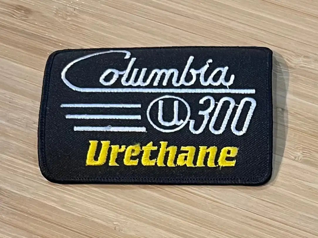 Columbia U 300 Urethane Black Bowling Ball Patch Sport New Old Stock EXC Teams League Relic has been safely stored away safely for decades and measures approximately