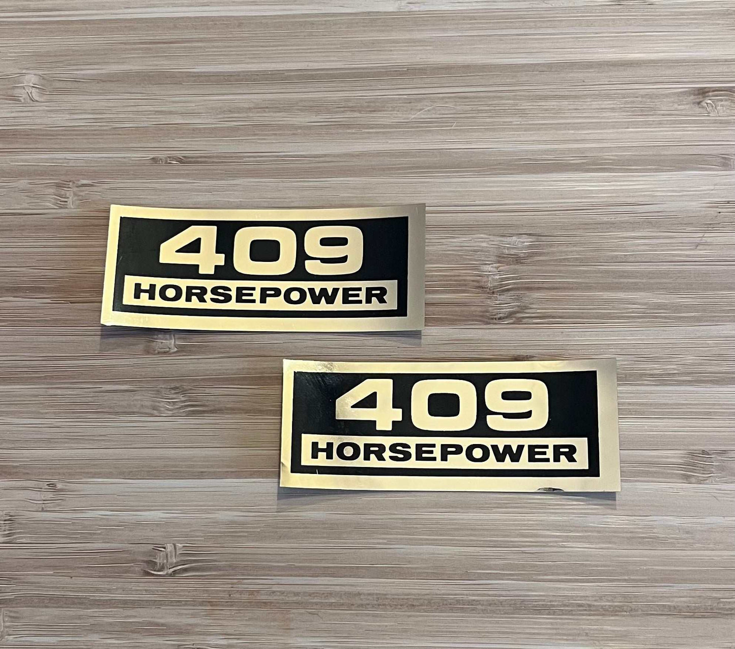Pair 409 Horsepower Decals