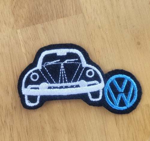NOS 1970s Original Vintage VW Volkswagen 3 Patch – Embroidered Sew-On – German Authentic Bug Van