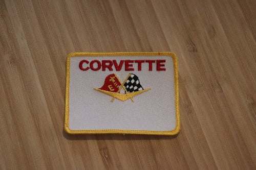 Corvette Cross Flags Logo Vintage Patch NOS EXC YOU could add your year Relic has been safely stored away for decades and measures approximately 4 x 3.5 inches