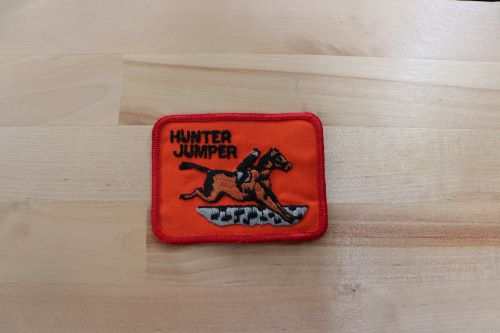 HUNTER JUMPER Horse PATCH Equestrian Sport Animals. Item measures 3 1/2 x 2 1/2 inches and is in great vintage condition. Perfect for the horse lovers out there