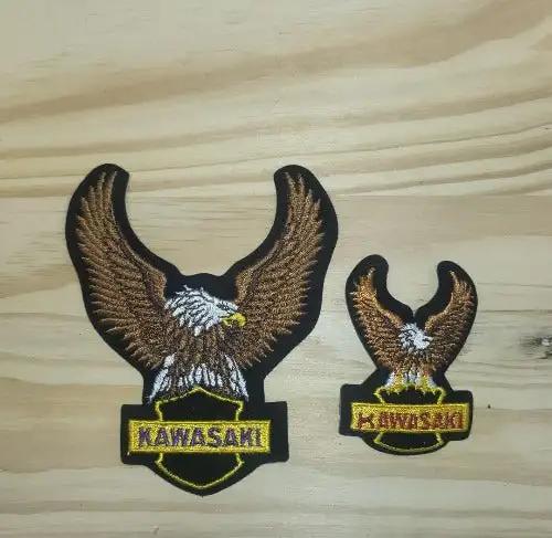 Kawasaki Eagle Motorcycle Patches Vintage Combo Pack Savings for Jacket or cap. This relic has been stored for decades and the wings measure 2 in x 3 in, 4 in x 5in