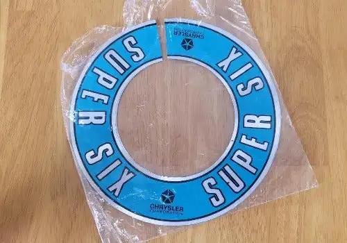 Chrysler 1977-1980 Super Six Air Cleaner Decal Dodge Plymouth Mopar NOS relic has been stored away safely for decades and measures 7 inch circle for your restoration