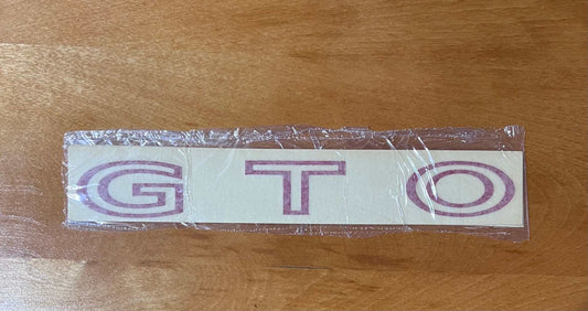Pontiac 1970-73 GTO Red Deck Lid Decal EXC Cond Restoration Project. Relic has been stored safely away for decades and measures approx 1 in wide x 8 in length