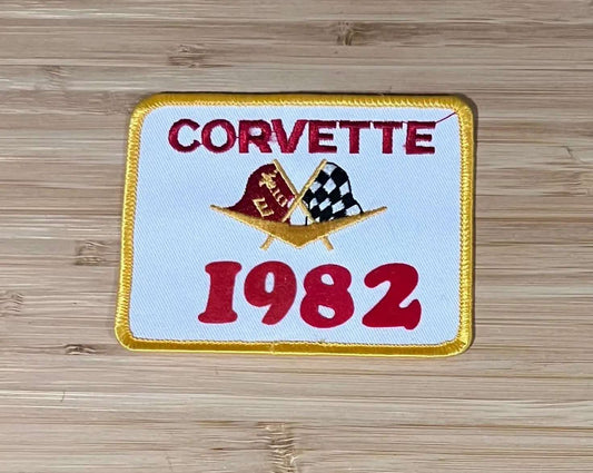 Corvette 1982 Cross Flags Logo Vintage Patch NOS Excellent Condition Relic has been safely stored away for decades and measures approximately 4 x 3.25 inches