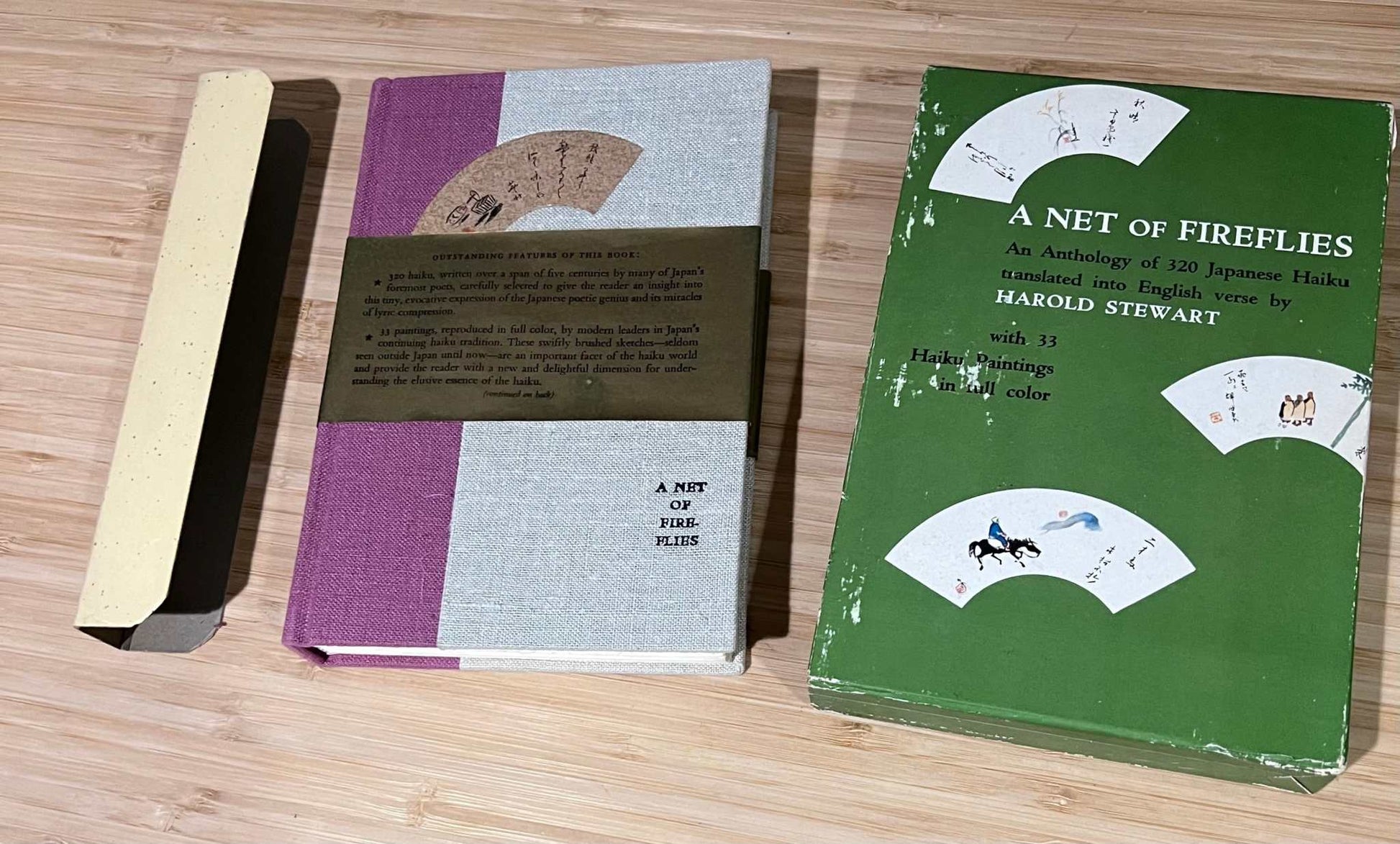 A Net of Fireflies Japanese Haiku and Paintings Book Hard Cover Box Relic has been stored away safely for decades with 320 Japanese Haiku with 33 full colour paintings