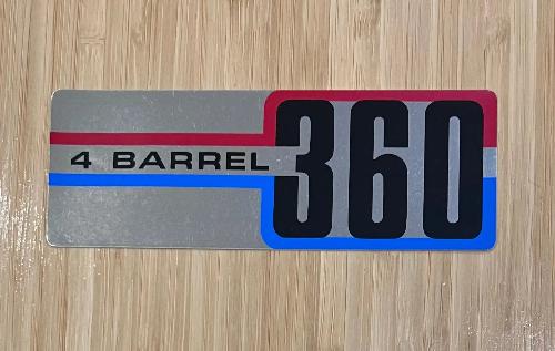 American Motors 360 4 Barrel 1972 AIR CLEANER DECAL