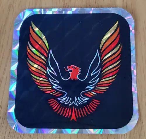 PONTIAC FIREBIRD TRANS AM 1970s Iridescent DECAL Vintage Black Square relic has been stored safely away for decades and measures approx 3 inches square. Collector