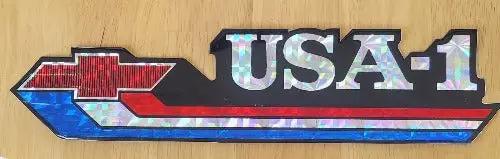 CHEVY BOWTIE LOGO USA 1 1970s Iridescent Decal Chevrolet Car Pickup Turning back the clock big time adhesive decal. The relic measures approx 2 in x 10.25 in