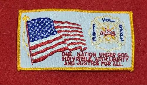 Volunteer Fire Department USA Vintage Patch One Nation Under God N.O.S. Relic has been safely stored away for decades and measures approx 2.5 inches x 4.5 inchesVolunteer Fire Department USA Vintage Patch One Nation Under God N.O.S. Relic has been safely stored away for decades and measures approx 2.5 inches x 4.5 inches