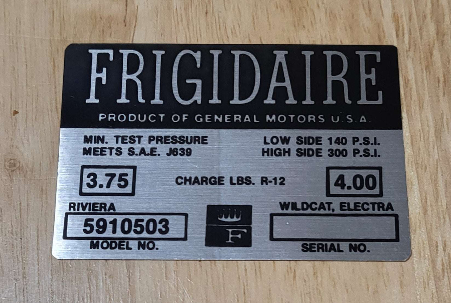 Buick GM 1964 Frigidaire Air Condition Compressor Decal New Old Stock Relic has been safely stored away for decades and measures approximately 2 inches x 3 inches