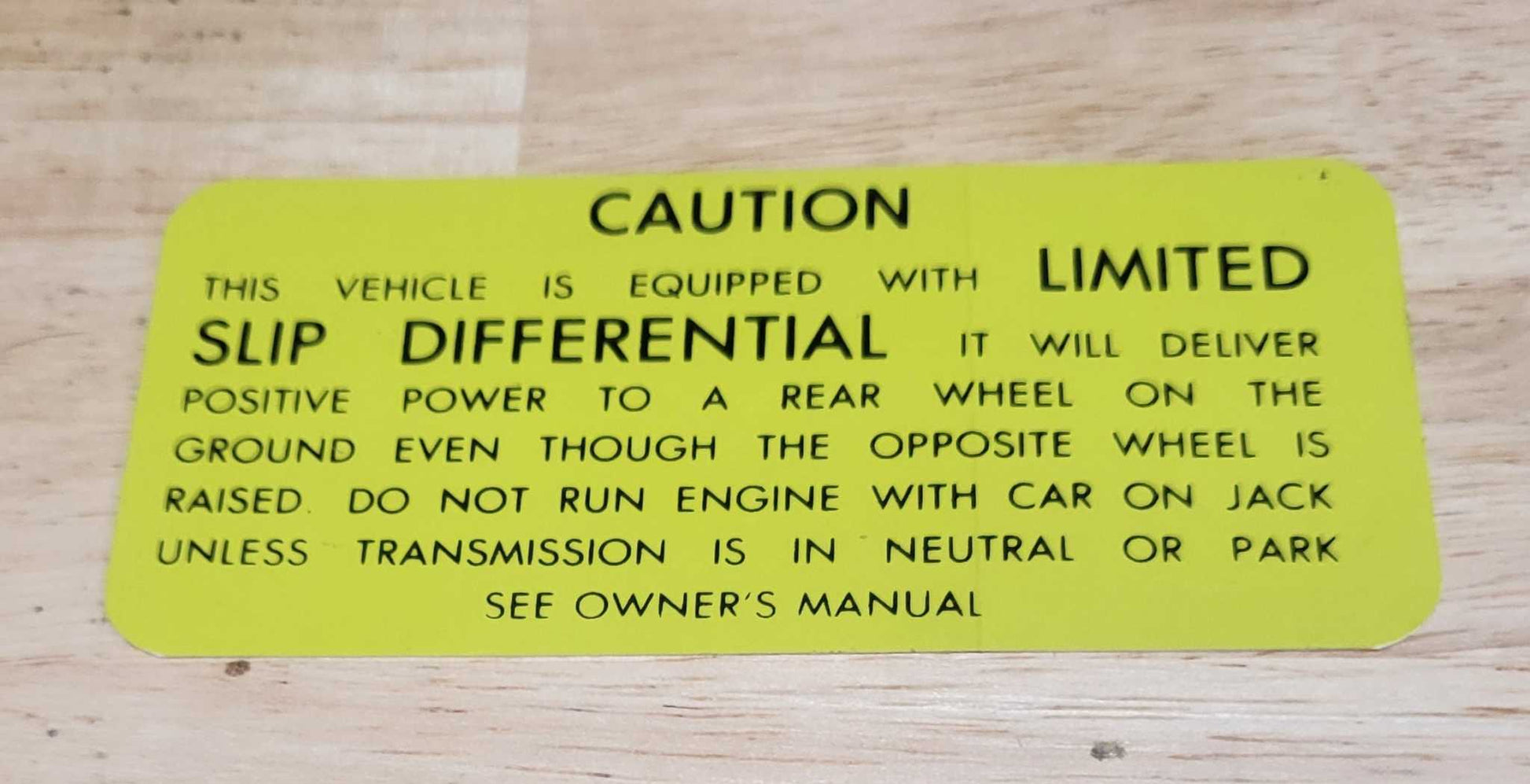 Buick GM 1971-73 Canada Limited Slip Differential Decal New Old Stock EXC Relic has been safely stored away for decades and measures approximately 2.25 inch x 4.75 inches