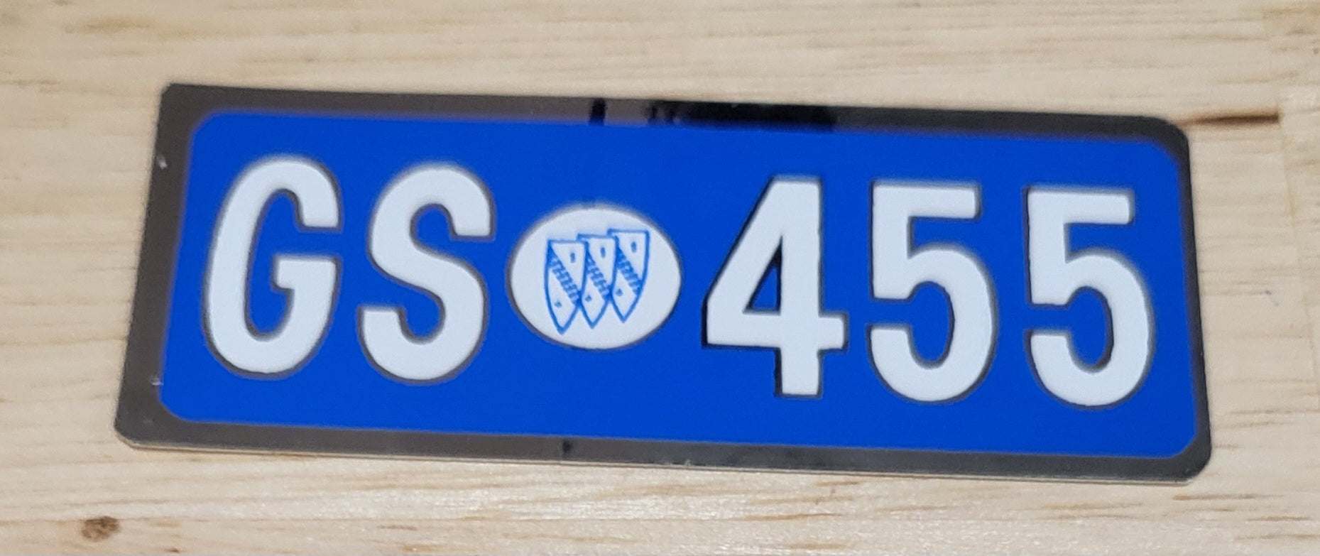 Buick 1973-74 GS 455 Valve Cover Decal New Old Stock Excellent Condition Relic has been safely stored away for decades and measures approximately 1 inch x 2.5 inches