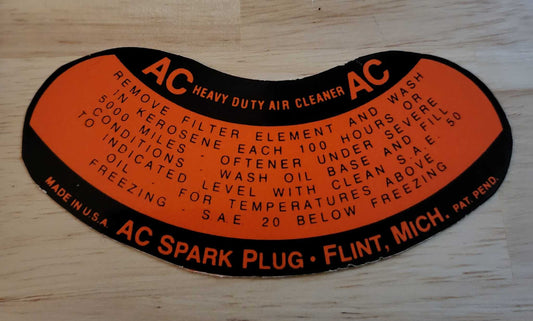 Buick 1936-40 Oil Bath Air Cleaner Decal New Old Stock Restoration Condition Relic has been safely stored away for decades and measures approximately 1.75 inch x 4 inches