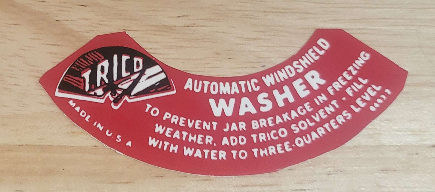 Buick 1941-58 Trico Windshield Washer Decal New Old Stock Restoration Relic has been safely stored away for decades and measures approximately 1 inch x 3 inches