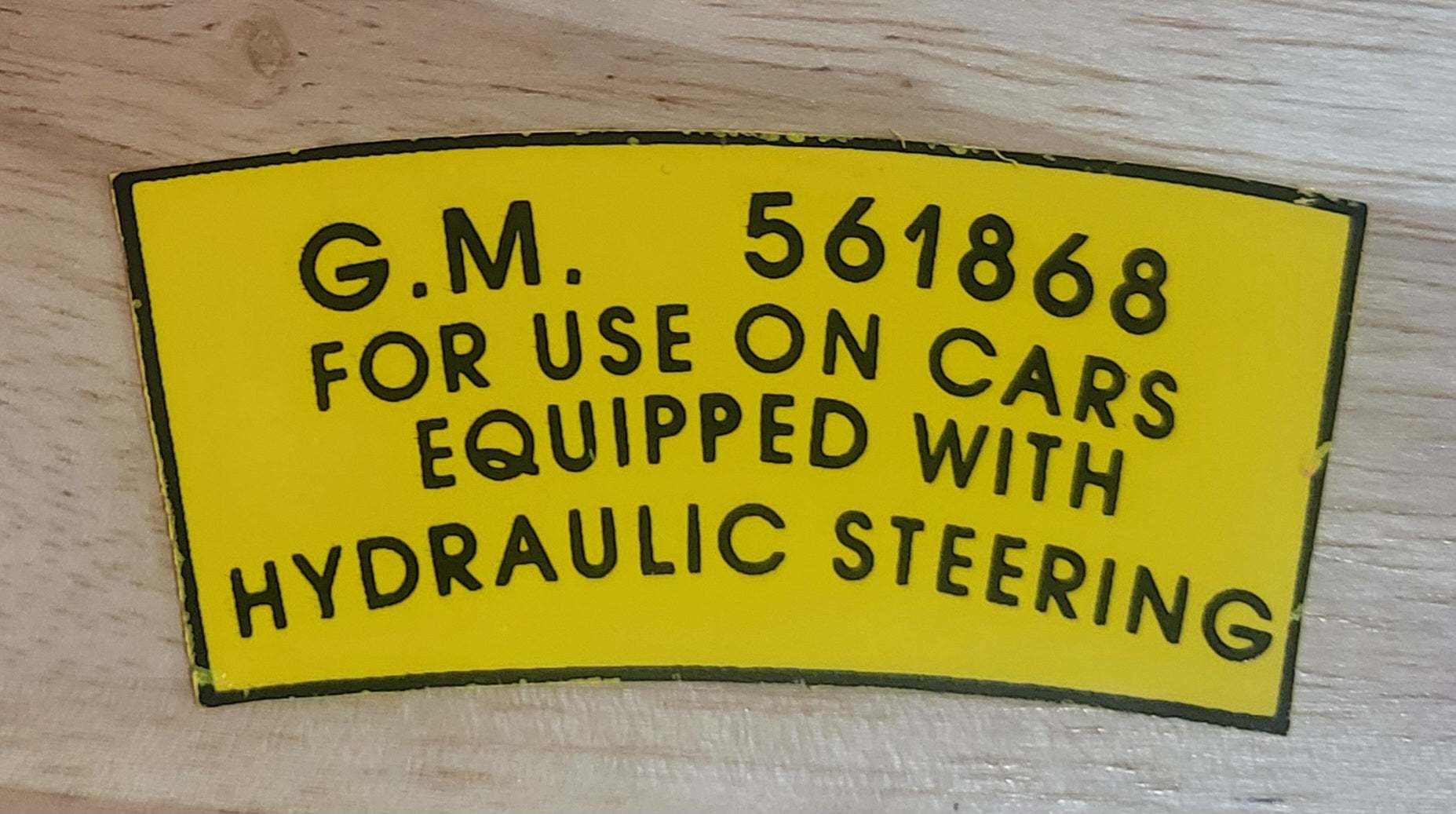 Buick 1952-54 Power Steering Pump Pulley Decal Restoration N.O.S. EXC Relic has been safely stored away for decades and measures approximately 1.25 inch x 2.75 inches