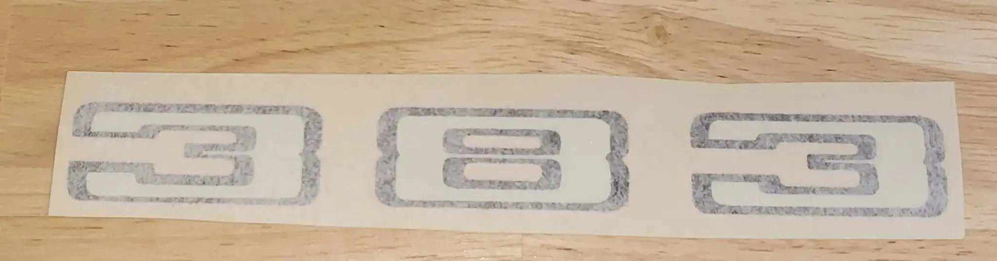 Plymouth 1971-72 383 White w Black Outline Fender Decal NOS Restoration EXC Relic has been safely stored away with care for decades measures approximately 1 inch x 7