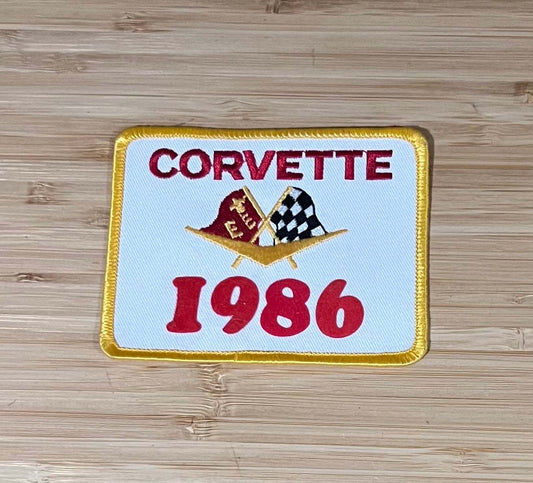 Corvette 1986 Cross Flags Logo Vintage Patch NOS Excellent Condition Relic has been safely stored away for decades and measures approximately 4 x 3.25 inches