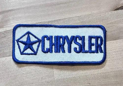 Chrysler Pentastar Logo Vintage Patch Blue Block Lettering New Old Stock Relic has been stored safely away for decades and measures approx 2 inches x 5 inches