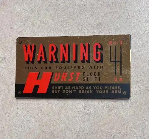 Hurst Shifter Warning Parts Decal Gold Metallic Parts