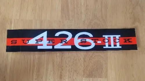 Plymouth 1964 Super Stock 426 III Valve Cover Decal NOS Restoration EXC Relic has been safely stored away for decades and measures approx 1.75 inches by 9.75 inches