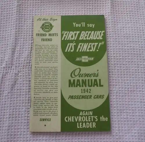 1942 CHEVROLET Owners Manual Passenger Cars Meets Friend Brochure NOS
