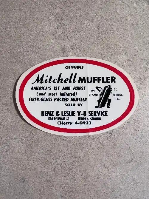 Genuine Mitchell Muffler Exhaust System Original Decal