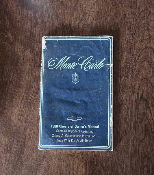 1980 Monte Carlo Chevrolet Original Vintage Owners Manual Brochure NOS Condition Relic has been safely stored away for decades and safety and maintenance instruction