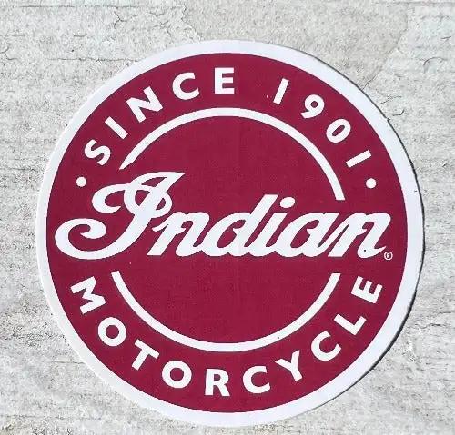Indian Motorcycle Since 1901 Circle Decal New Old Stock Traditional Color Relic has been stored safely away and measures approximately 2.5 inch circle