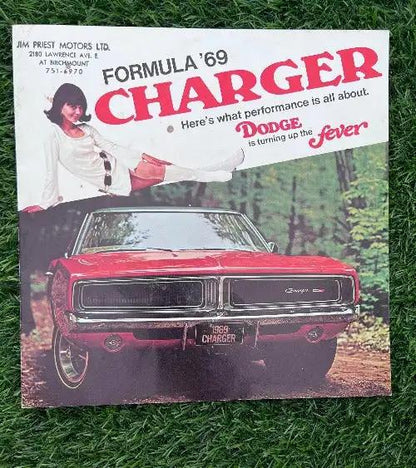 FORMULA 1969 CHARGER BROCHURE ORIGINAL DODGE FEVER NOS VINTAGE ORIGINAL FORMULA '69 CHARGER HERE'S WHAT PERFORMANCE IS ALL ABOUT. DODGE IS TURNING UP THE FEVER COLLECT