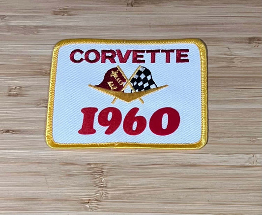 Corvette 1960 Cross Flags Logo Vintage Patch NOS Excellent Condition Relic has been safely stored away for decades and measures approximately 4 x 3.25 inches