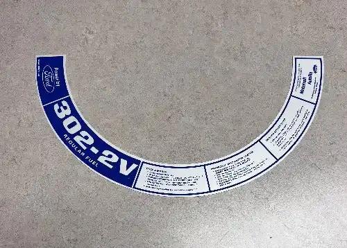 Ford 302 2V Regular Fuel Decal