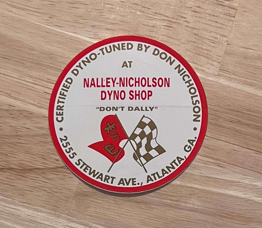 NHRA Nalley Nicholson Dyno Shop DONT DALLY Vintage Decal Racing NOS Rare Relic has been safely stored away for decades and measures approximately a 3.5 inch circle