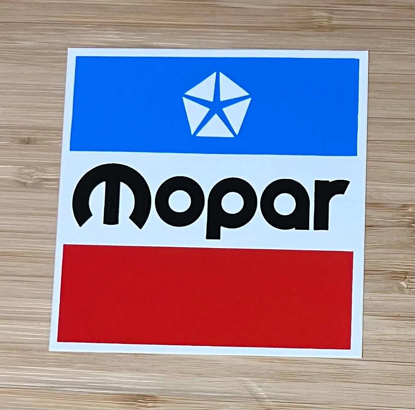 Mopar Pentastar Logo 4 inch Decal Shop Restoration N.O.S. EX Condition relic has been stored away safely for decades and approximately measures 4 inch square