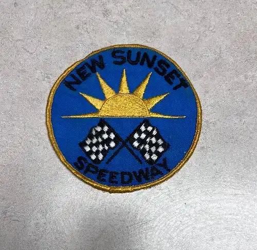 Vintage New Sunset Speedway Cross Flags Racing Patch