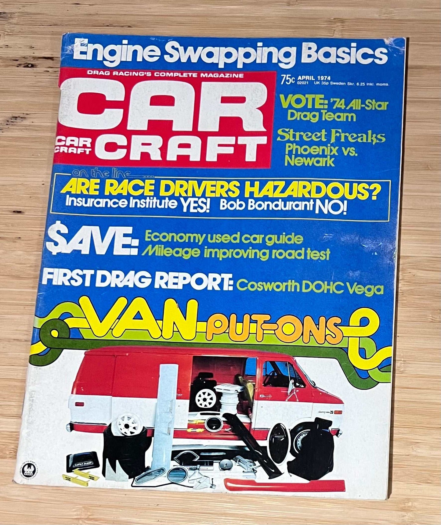 Car Craft April 1974 Magazine Eclectic Collection Featured Engine Swapping Relic has been store safely away for decades and also features 74 Drag All Star Van Put On